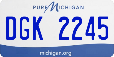 MI license plate DGK2245