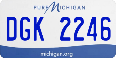 MI license plate DGK2246