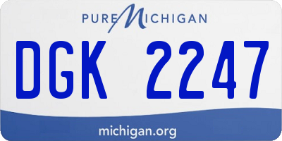 MI license plate DGK2247