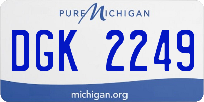 MI license plate DGK2249