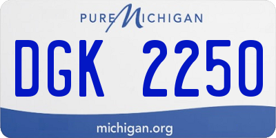 MI license plate DGK2250