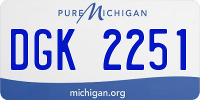 MI license plate DGK2251