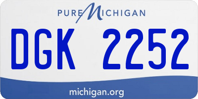 MI license plate DGK2252