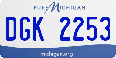 MI license plate DGK2253