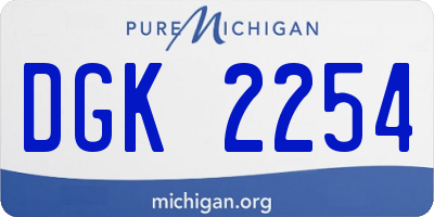 MI license plate DGK2254