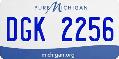 MI license plate DGK2256