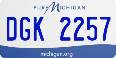 MI license plate DGK2257