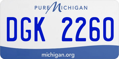 MI license plate DGK2260