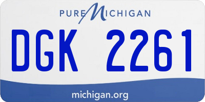 MI license plate DGK2261