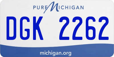 MI license plate DGK2262