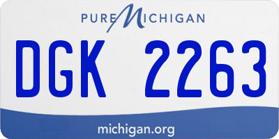 MI license plate DGK2263
