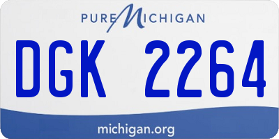 MI license plate DGK2264