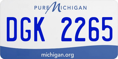 MI license plate DGK2265