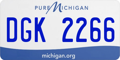 MI license plate DGK2266