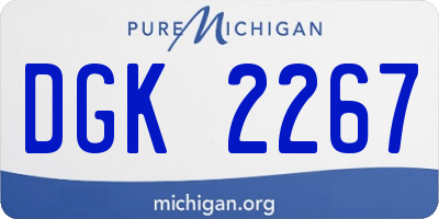 MI license plate DGK2267