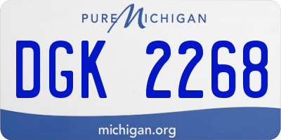 MI license plate DGK2268