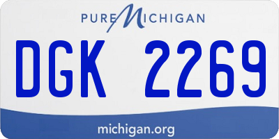 MI license plate DGK2269
