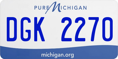 MI license plate DGK2270