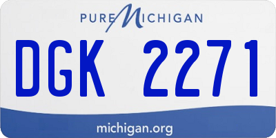 MI license plate DGK2271