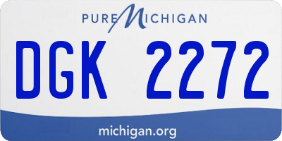 MI license plate DGK2272