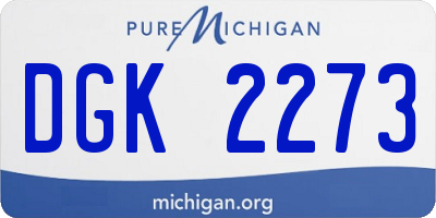 MI license plate DGK2273