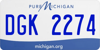 MI license plate DGK2274
