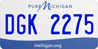 MI license plate DGK2275