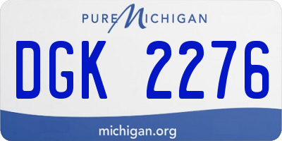 MI license plate DGK2276
