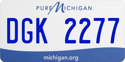MI license plate DGK2277