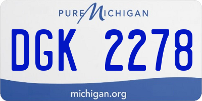 MI license plate DGK2278