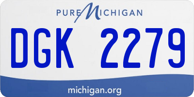 MI license plate DGK2279
