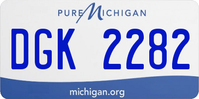 MI license plate DGK2282