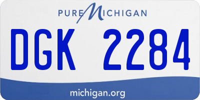 MI license plate DGK2284