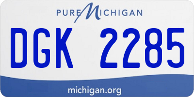 MI license plate DGK2285