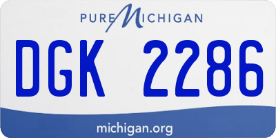 MI license plate DGK2286