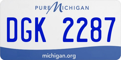 MI license plate DGK2287