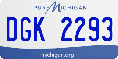 MI license plate DGK2293