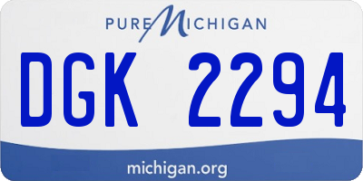 MI license plate DGK2294