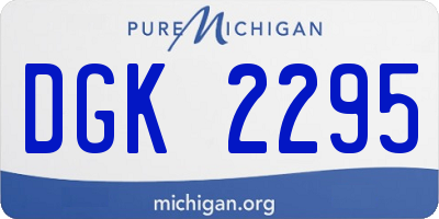 MI license plate DGK2295