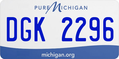 MI license plate DGK2296