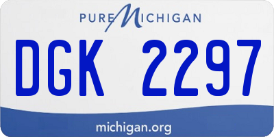 MI license plate DGK2297