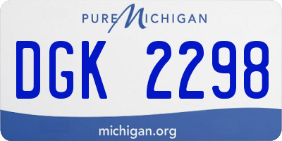 MI license plate DGK2298