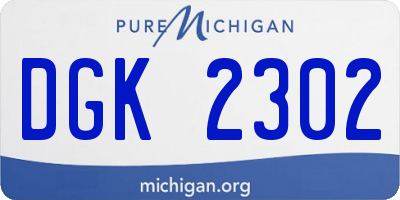 MI license plate DGK2302