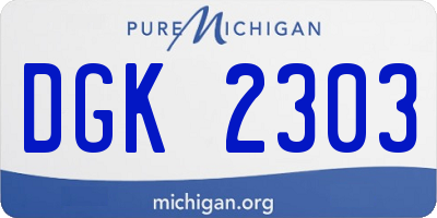 MI license plate DGK2303