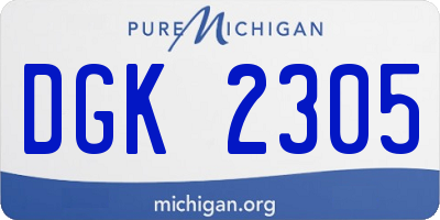 MI license plate DGK2305