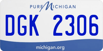 MI license plate DGK2306