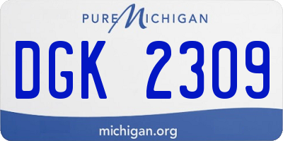 MI license plate DGK2309