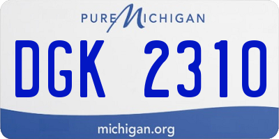 MI license plate DGK2310