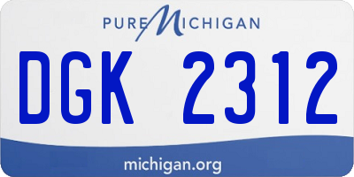 MI license plate DGK2312