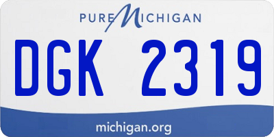 MI license plate DGK2319